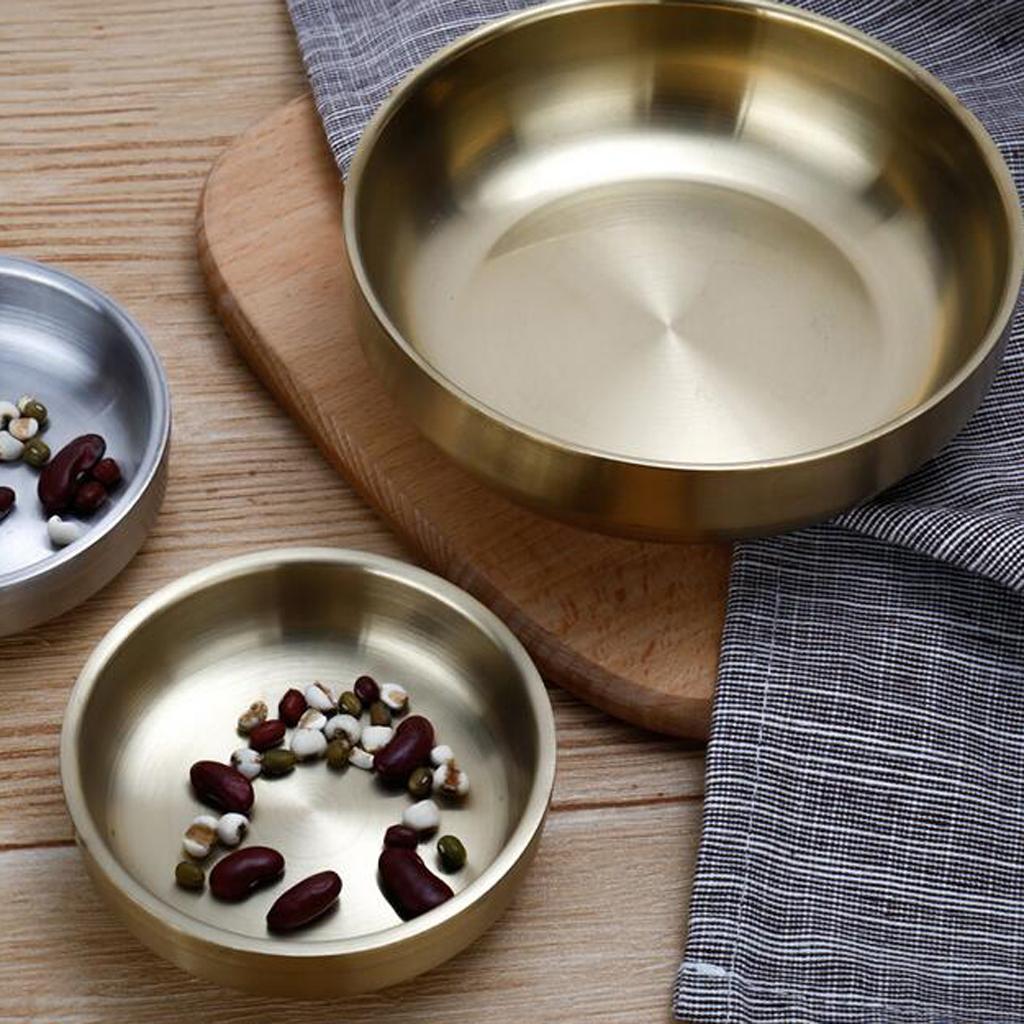 Korean Food Snacks - ชามซอสสไตล์เกาหลีสแตนเลส 304 จานกลมภาชนะบรรจุอาหารสำหรับครัวบ้านจานรองขนม
