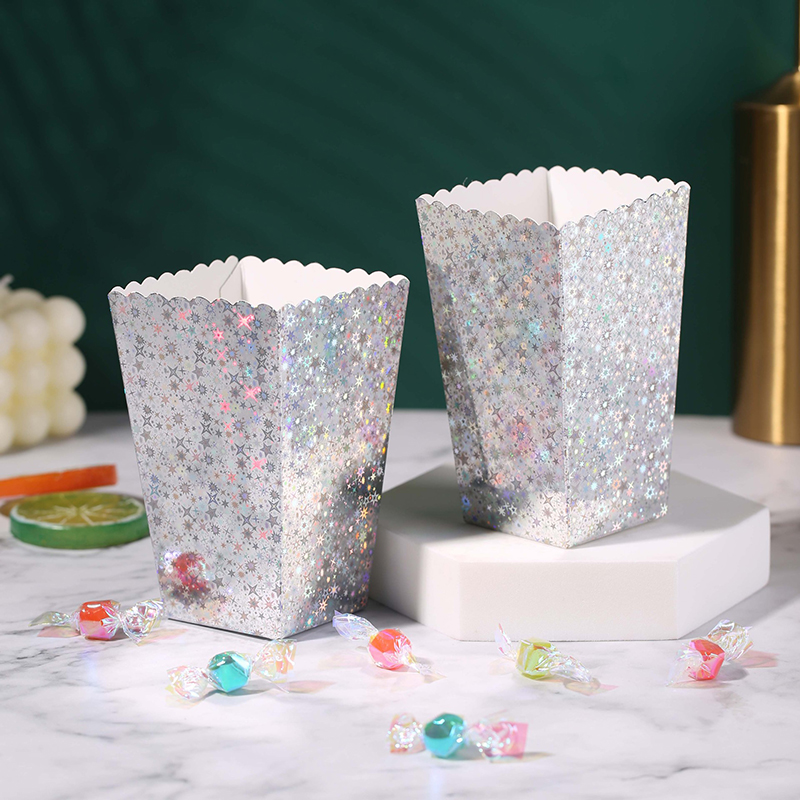 Food Snacks Party - กล่องกระดาษลายการ์ตูน 25/50 ชิ้น สำหรับใส่ขนม ของขวัญ ข้าวโพดคั่ว