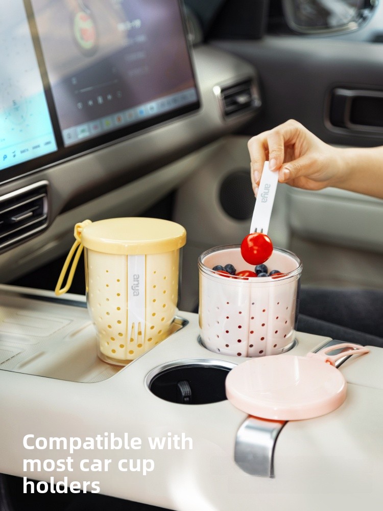 ถ้วยผลไม้พกพาพร้อมส้อมสำหรับกล - Food Snacks Online บทวิจารณ์และราคา
