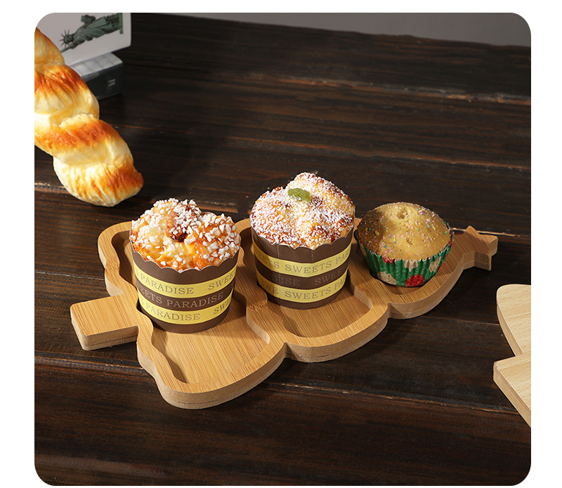 ถาดไม้ลายคริสต์มาส จานไม้สำหรั - Xmas Food Snacks บทวิจารณ์และราคา