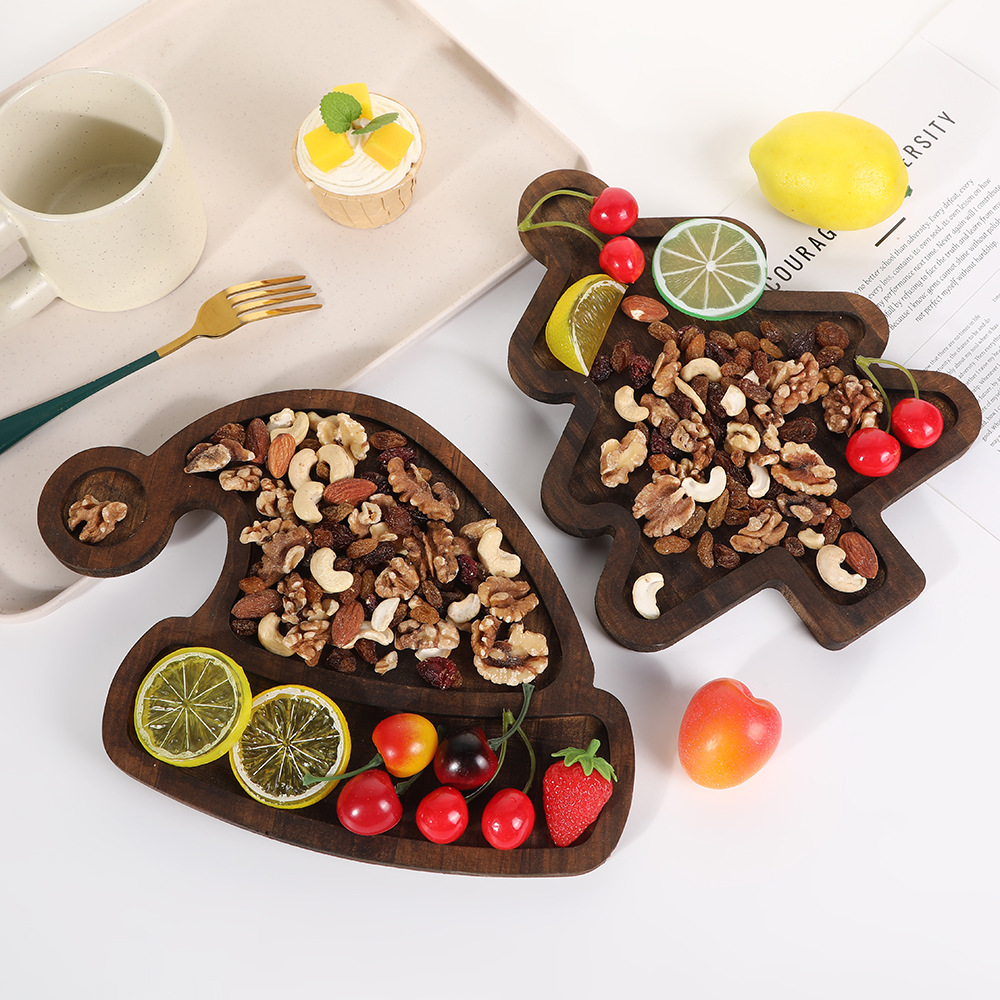 ถาดไม้รูปทรงหมวกต้นคริสต์มาส ส - Xmas Food Snacks บทวิจารณ์และราคา