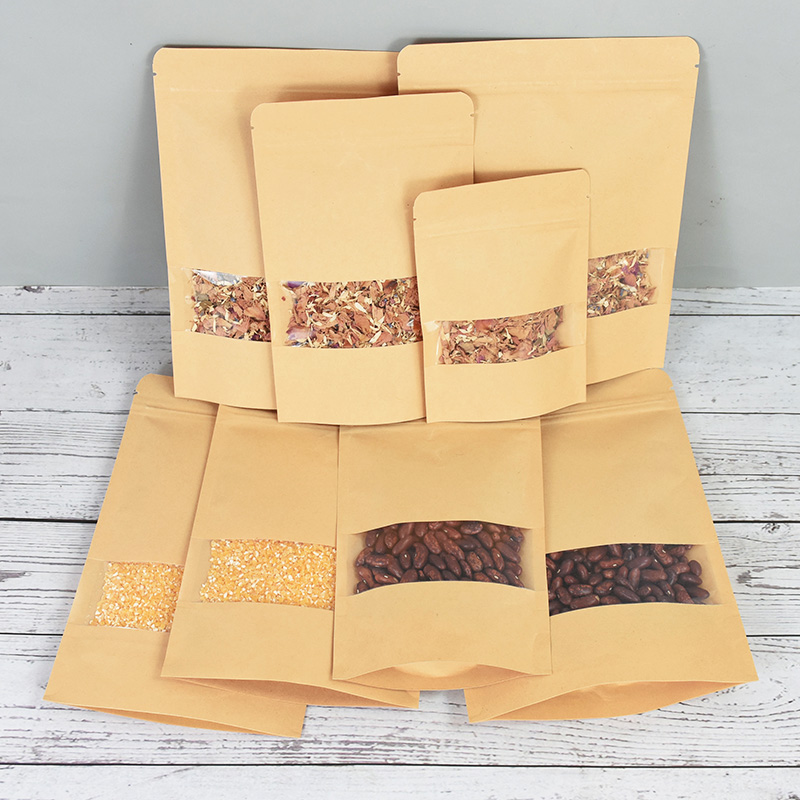 20/50pcs กระดาษคราฟท์ซิปล็อคถุ - Food Snacks Party บทวิจารณ์และราคา