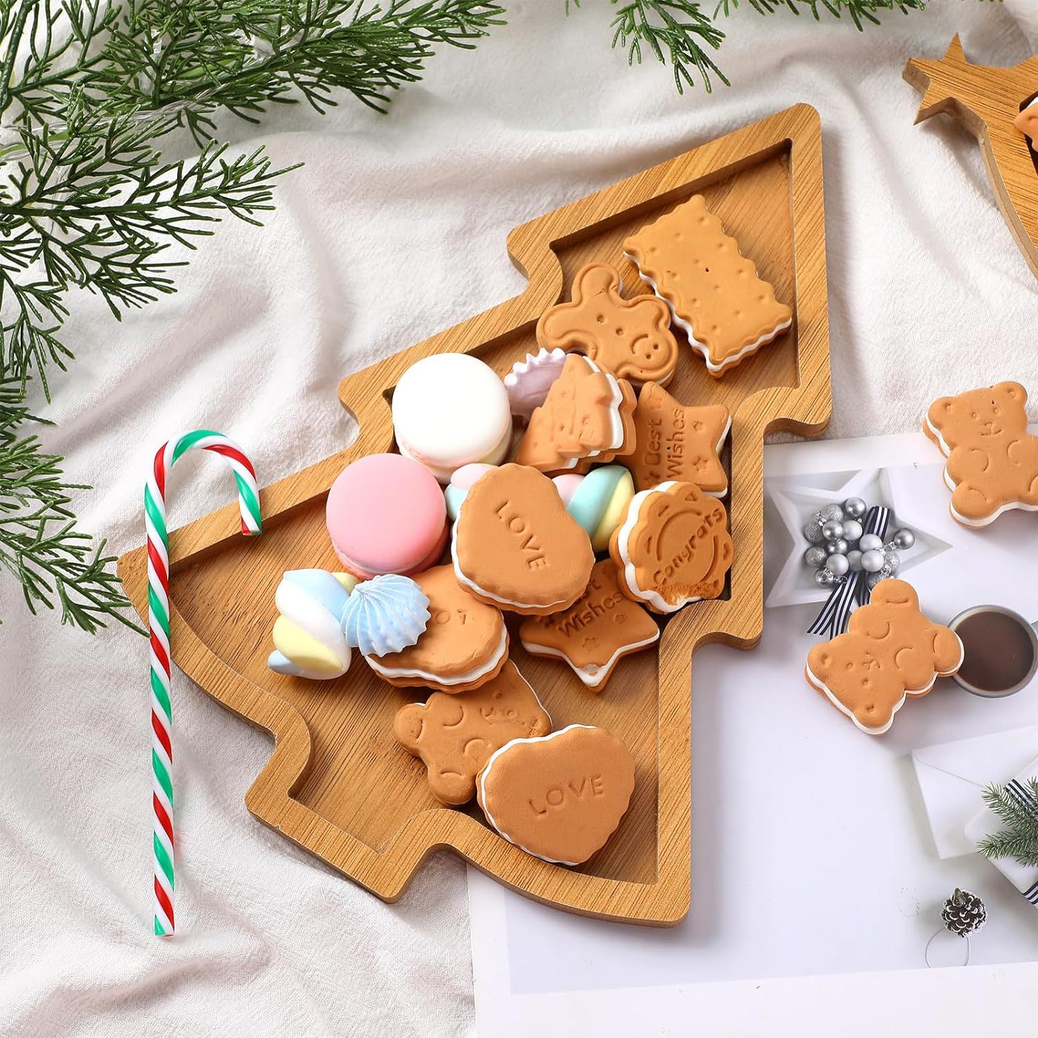 ต้นคริสต์มาสรูปถาดเสิร์ฟเสิร์ฟ - Xmas Food Snacks บทวิจารณ์และราคา