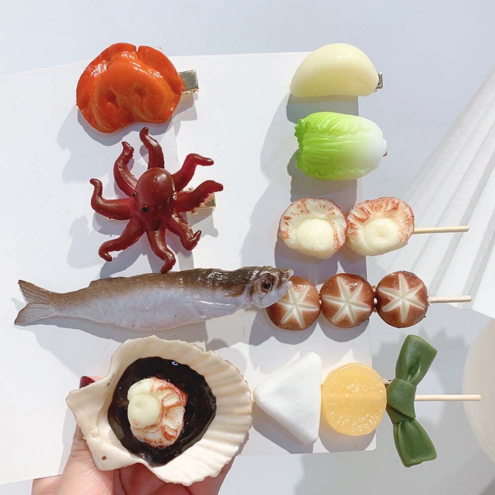 กิ๊บติดผมรูปอาหารการ์ตูนสไตล์เ - Korean Food Snacks บทวิจารณ์และราคา